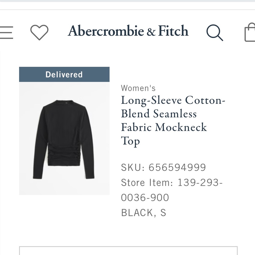 Abercrombie seamless mock neck black